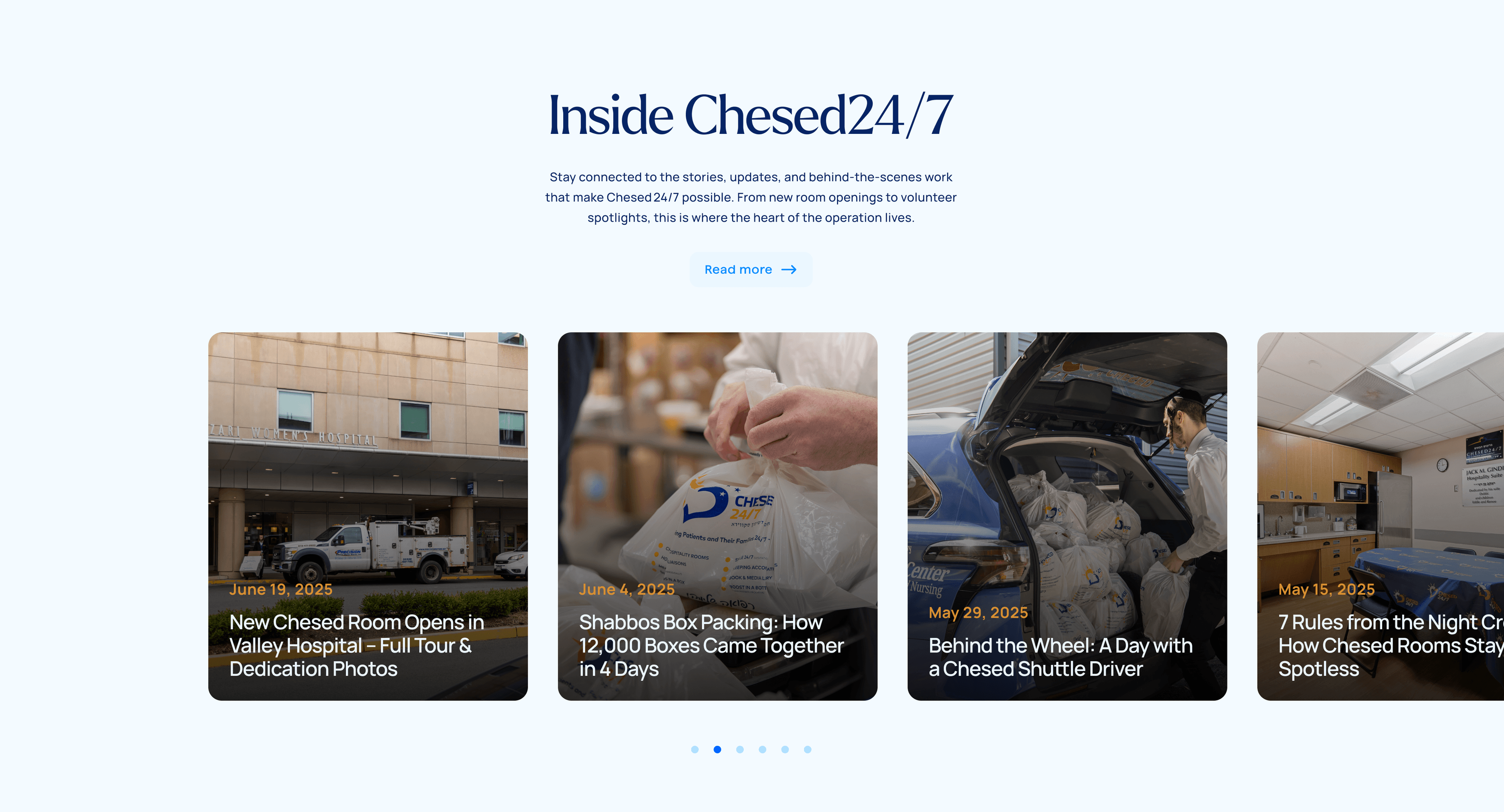 Chesed 24-7 Inside Chesed News Blog Section Room Openings Volunteer Stories