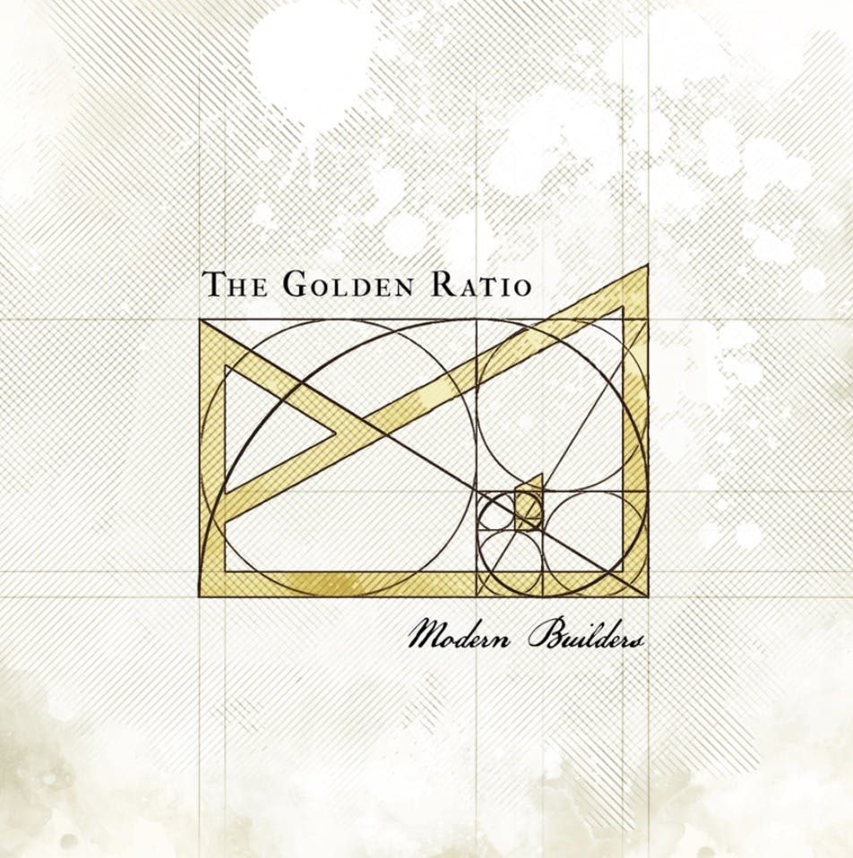 Words: The Golden Ratio. Grundgy and Vintage looking logo.