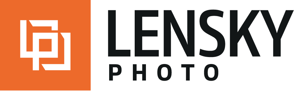 Orange photography logo for Lensky Photography