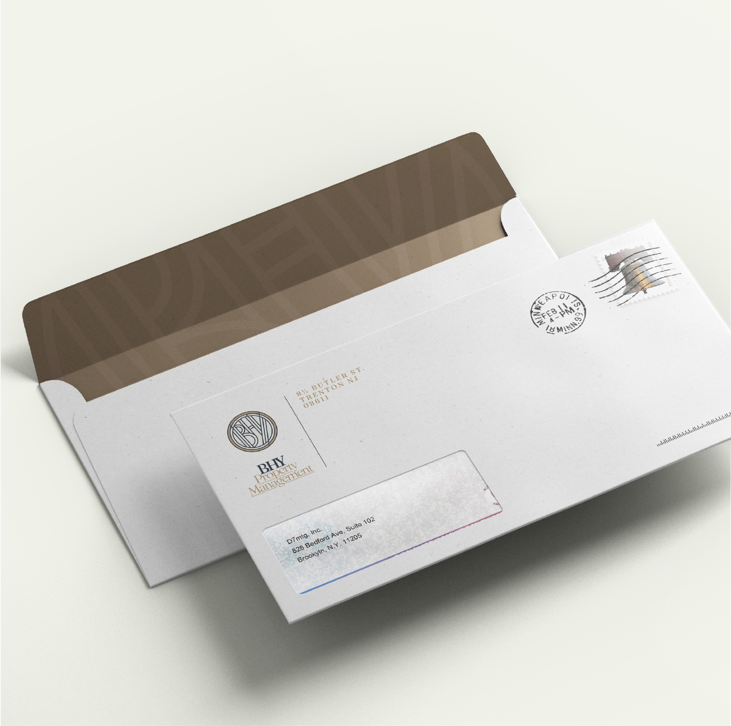 envelope design for bhy property management by d7mtg